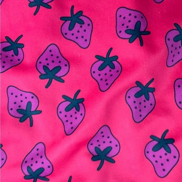 Kortni Jeane retro style. high-waist, strawberry print swim bottoms. XL. - Picture 2 of 6